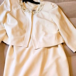 Pearl adorned Jacket dress.